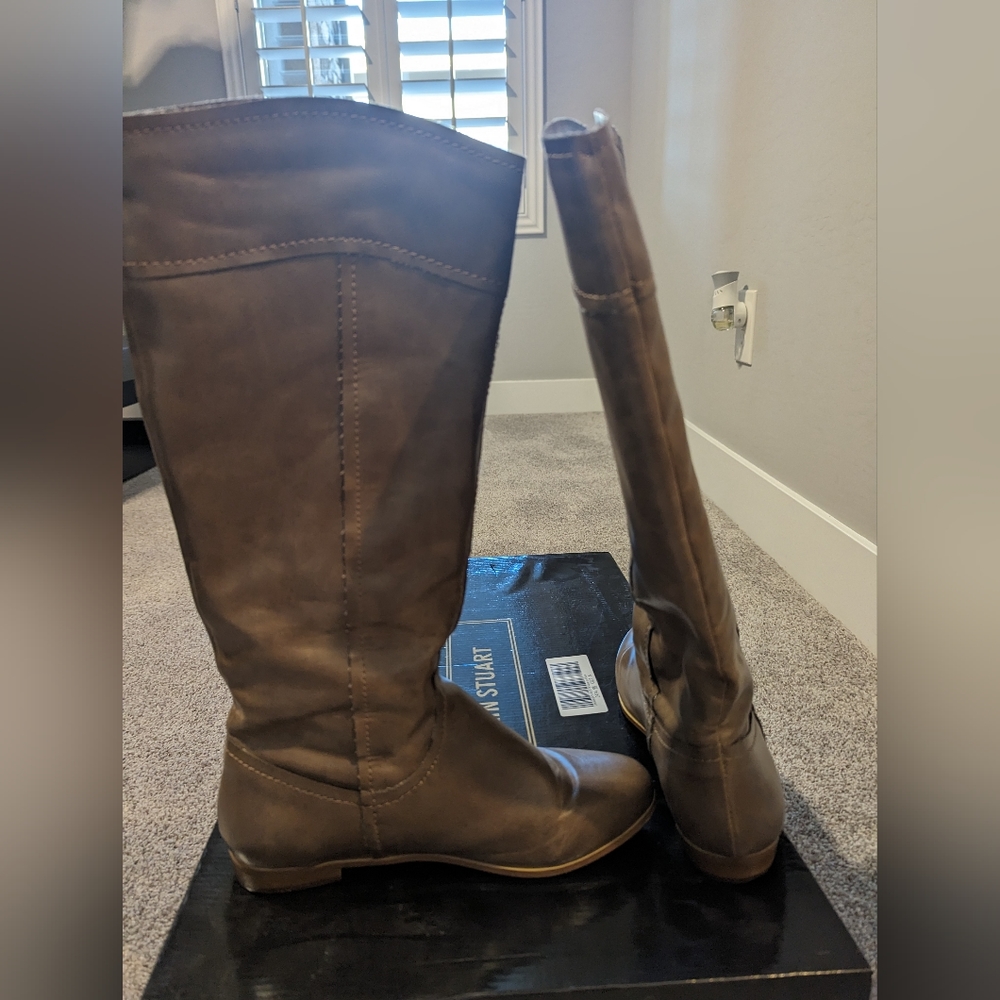Greige Riding Boots - Picture 2 of 5
